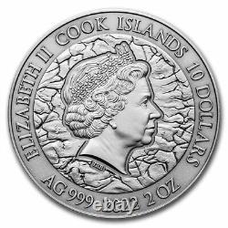 2022 Cook Islands 2 oz Silver Antique The Lord Of The Rings