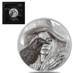 2022 Cook Islands 2 oz Silver Raven Witch Eye of Magic Coin. 999 Fine withBox &