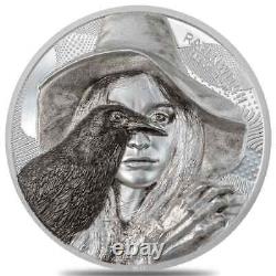 2022 Cook Islands 2 oz Silver Raven Witch Eye of Magic Coin. 999 Fine withBox &