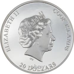 2022 Cook Islands $20 SILVER BURST 3oz 999 SILVER Coin with Display Box/COA