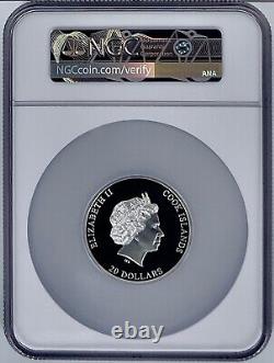 2022 Cook Islands $20 Silver Burst Silver 3 oz Coin NGC PF70UCAM High Relief UHR