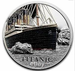 2022 Cook Islands $20 TITANIC 3 Oz Silver Ultra High-Relief Proof with Box & COA