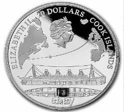 2022 Cook Islands $20 TITANIC 3 Oz Silver Ultra High-Relief Proof with Box & COA