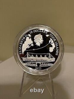 2022 Cook Islands $20 Titanic Coin 3oz Colorized Silver Proof With Box & COA 1