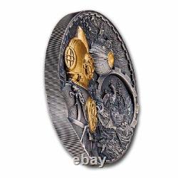 2022 Cook Islands 3 oz Silver Antique Steampunk Nautilus SKU#263348