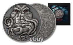 2022 Cook Islands 3 oz Silver Coin H. P. Lovecraft Cthulhu-Mythos 11High Relief