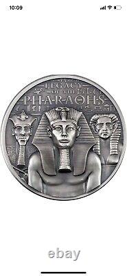 2022 Cook Islands 3oz High Relief Antique Silver Legacy of the Pharaohs Coin