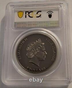2022 Cook Islands $5 1oz Antique Silver Untrapped First Day of Issue PCGS MS70