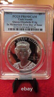 2022 Cook Islands $5 1oz Silver In Memoriam of Queen Elizabeth II PCGS PF PR69