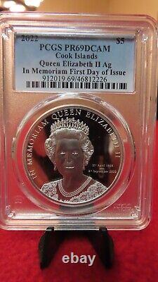 2022 Cook Islands $5 1oz Silver In Memoriam of Queen Elizabeth II PCGS PF PR69