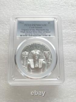 2022 Cook Islands $5 2 oz Silver Proof Coin PCGS PR70 DCAM Legacy of the Pharaoh