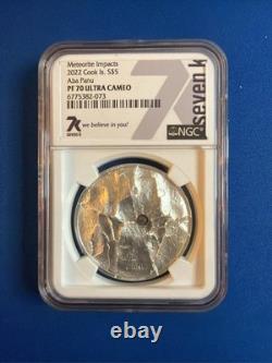 2022 Cook Islands $5 Aba Panu Meteorite Impacts 1oz Silver NGC PF70 UC