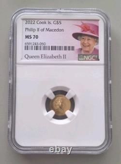 2022 Cook Islands $5 Alexander the Great Gold Ancient Greek MS70 NGC