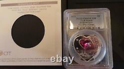 2022 Cook Islands $5 Brilliant Love Heart Shape 20g Silver FDI PCGS PR69DCAM