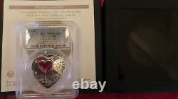 2022 Cook Islands $5 Brilliant Love Heart Shape 20g Silver FDI PCGS PR69DCAM