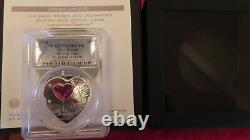 2022 Cook Islands $5 Brilliant Love Heart Shape 20g Silver FDI PCGS PR69DCAM