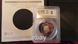 2022 Cook Islands $5 Brilliant Love Heart Shape 20g Silver FDI PCGS PR69DCAM