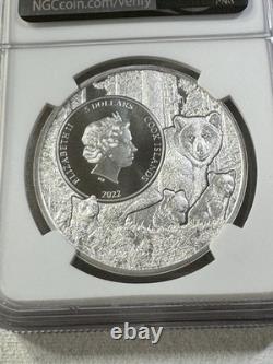 2022 Cook Islands $5 Delaware Grey Fox Silver Coin Graded MS 70 by NGC
