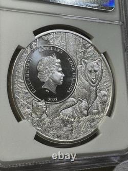 2022 Cook Islands $5 Delaware Grey Fox Silver Coin Graded MS 70 by NGC