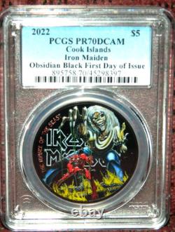 2022 Cook Islands $5 Iron Maiden Number Of The Beast Coin & Box Pcgs Pr70 Dcam 2022 Cook Islands $5 Iron Maiden Number Of The Beast Coin & Box Pcgs Pr70 Dcam