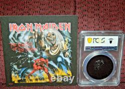 2022 Cook Islands $5 Iron Maiden Number Of The Beast Coin & Box Pcgs Pr70 Dcam