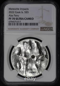 2022 Cook Islands $5 Meteorite Impacts Aba Panu 1 oz NGC PF-70 Ultra Cameo