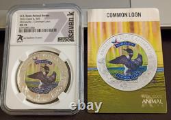 2022 Cook Islands $5 Minnesota Common Loon NGC MS70 U. S. State Animal Series 1oz