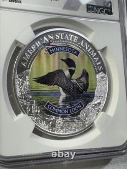 2022 Cook Islands $5 Minnesota Common Loon Silver Coin Graded MS 70 by NGC