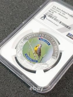 2022 Cook Islands $5 Nebraska Meadowlark Coin NGC MS70 State Animal Series