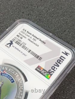 2022 Cook Islands $5 Nebraska Meadowlark Coin NGC MS70 State Animal Series