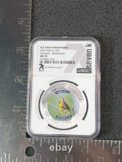 2022 Cook Islands $5 Nebraska Meadowlark Coin NGC MS70 State Animal Series