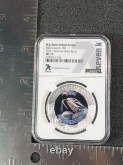 2022 Cook Islands $5 Ohio Black Racer Coin NGC MS70 State Animal Series