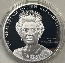 2022 Cook Islands $5 QUEEN ELIZABETH II IN MEMORIAM 1 Oz Silver Proof