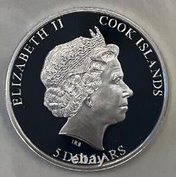 2022 Cook Islands $5 QUEEN ELIZABETH II IN MEMORIAM 1 Oz Silver Proof