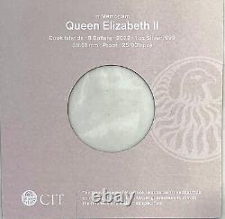 2022 Cook Islands $5 QUEEN ELIZABETH II IN MEMORIAM 1 Oz Silver Proof