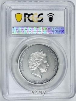 2022 Cook Islands $5 Secret Heart Silver Coin Antique Finish PCGS MS70 FDOI UHR