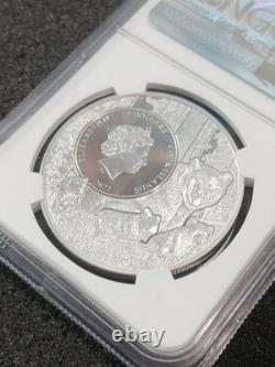 2022 Cook Islands $5 Silver Coin MA Ladybug State Animal MS70