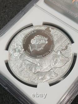 2022 Cook Islands $5 Silver Coin WI Badger State Animal MS70
