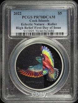 2022 Cook Islands $5 Silver HR Eclectic Nature Roller 1 oz PCGS PR-70 DCAM FDOI