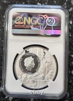 2022 Cook Islands $5 Silver US State Animal Vermont Monarch Butterfly NGC MS-70