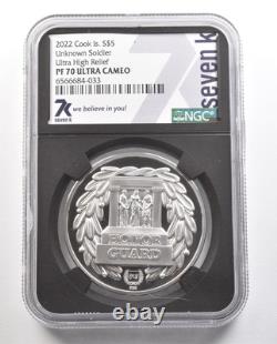 2022 Cook Islands $5 Silver Unknown Soldier Ultra High Relief PF70 NGC 6509