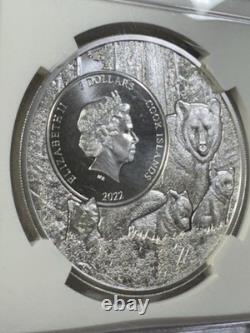 2022 Cook Islands $5 Vermont Monarch Butterfly Silver Coin Graded MS 70 by NGC