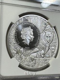 2022 Cook Islands $5 Wisconsin Badger Silver Coin Graded MS 70 by NGC