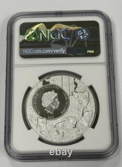 2022 Cook Islands $5 Wyoming Horned Lizard 0.999 Silver Colorized NGC MS70 #8103