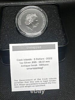 2022 Cook Islands 5 dollars Trapped Untrapped 1 oz silver coin proof CIT