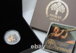2022 Cook Islands Antiqued withSelective Gilding Norse Gods 2oz Silver Coin035GRA