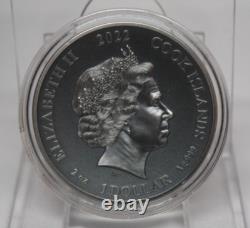 2022 Cook Islands Antiqued withSelective Gilding Norse Gods 2oz Silver Coin035GRA