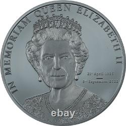 2022 Cook Islands In Memoriam Queen Elizabeth II 1oz Silver Black Proof Coin