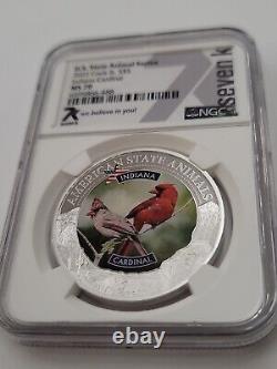2022 Cook Islands Indiana Cardinal Ngc Ms70 American State Animals 1 Oz Silver