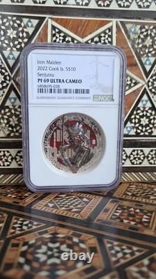 2022 Cook Islands Iron Maiden Senjutsu 1oz Silver Proof Coin graded NGC PF69 Ul